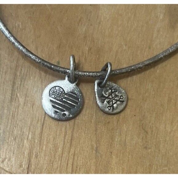 Alex And Ani Aunt  Admiration Connection Expandable Wire Bangle Rafaelian Silver - Picture 8 of 9